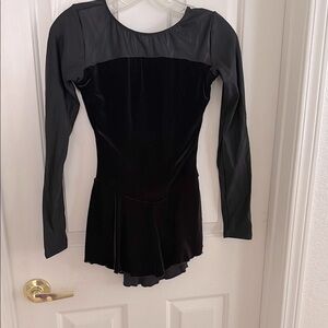 Black Long Sleeve skating/dance Dress